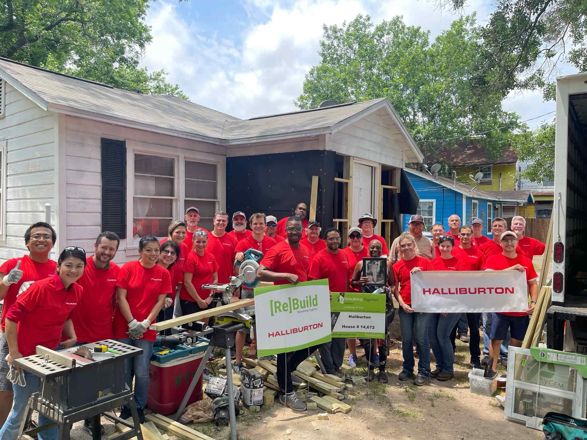 Employees completed home renovations for a Veteran.